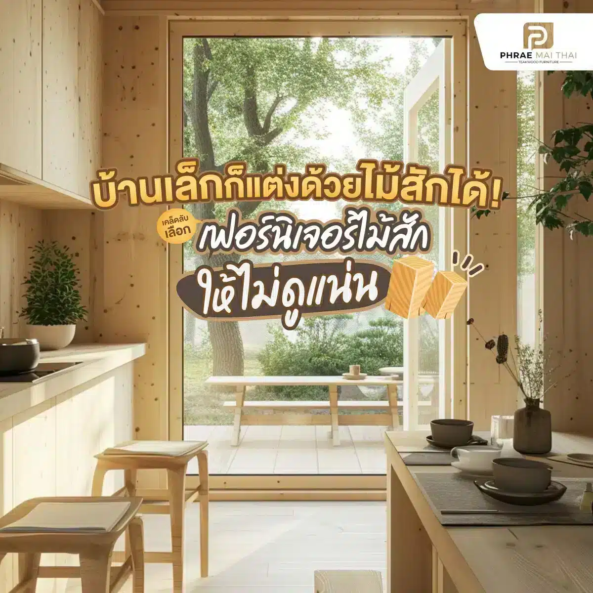 เคล็ดลับแต่งบ้านด้วยไม้สักไม่ให้ดูแน่น | แพร่ไม้ไทย